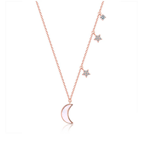 Colar Lunar com Ouro Rosa 18k