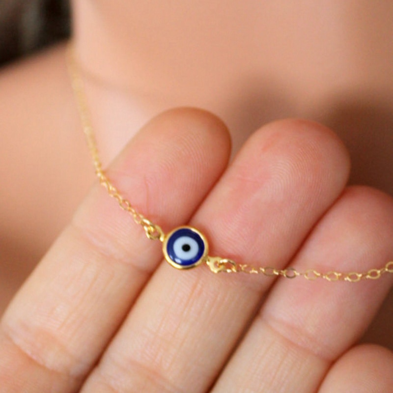 Colar Olho Grego com Ouro 18k