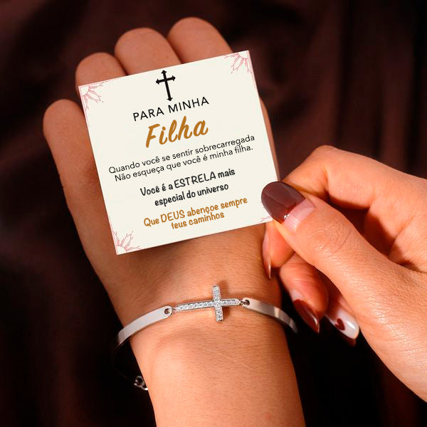 PARA MINHA FILHA - Pulseira Cruz do Amor