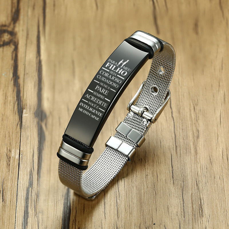 Pai para Filho - Seja Corajoso - Pulseira Premium
