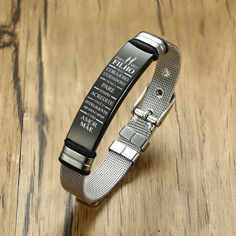 Mãe para Filho - Seja Corajoso - Pulseira Premium