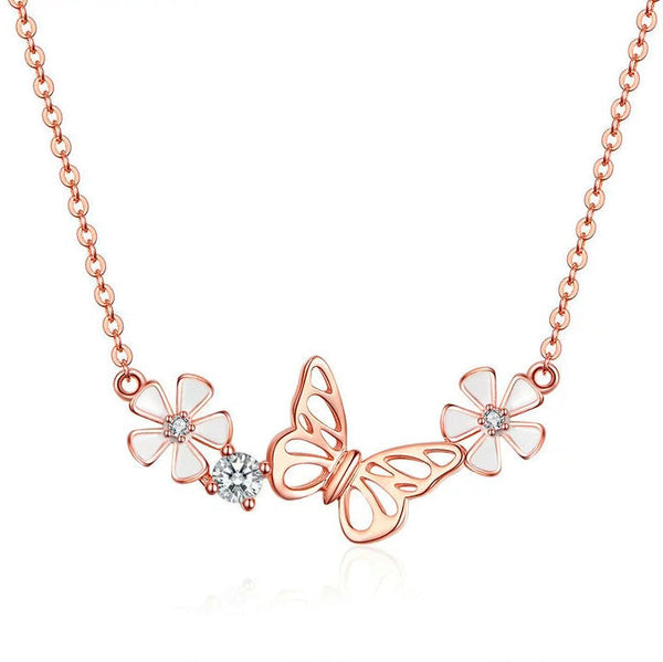Colar Butterfly com Ouro Rosa 18k